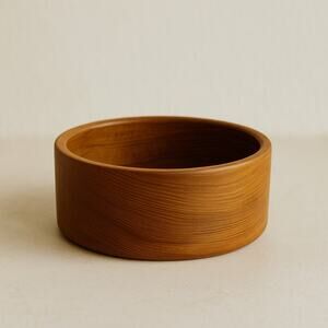 Vintage Handcrafted Teak Wood Bowl Small Round Mid Century Modern Thailand 6"